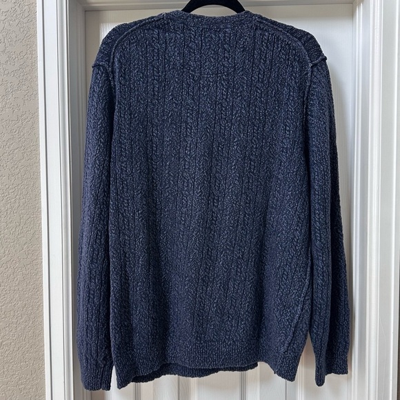 Tommy Bahama Cable Knit Pullover Cotton Sweater Blue Size Large - Picture 5 of 8